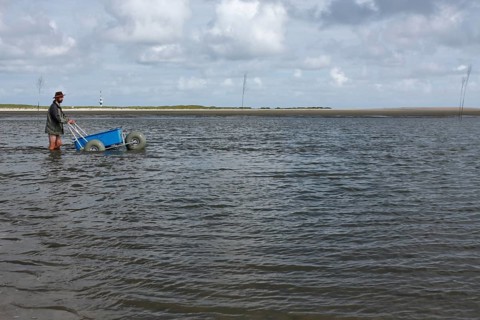 Crossing the tideway off the island of Minsener Oog