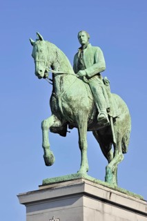 Equestrian statue of king Albert I at the Kunstberg
