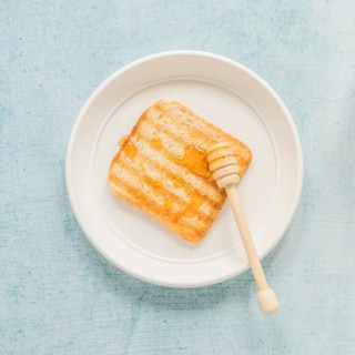 Plate with toast honey