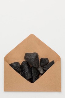 Top view envelope filled with coal ore