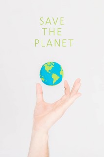 Crop hand holding little earth