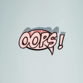 Oops message comic bubble speech cartoon expression illustration gray background