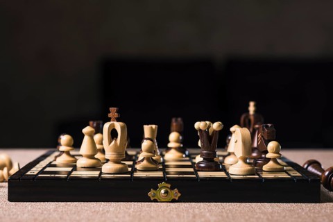 Table with chess board