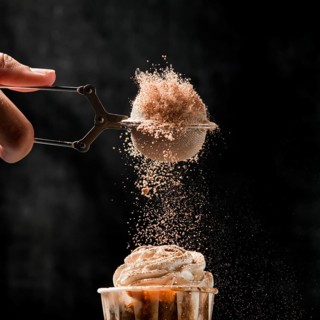 Close up cupcake with cinnamon