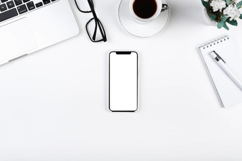 Workplace with smartphone center