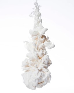 White ink swirling water