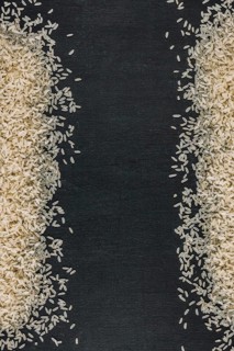 Two piles white rice