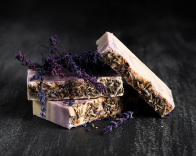 Front view soap made lavender