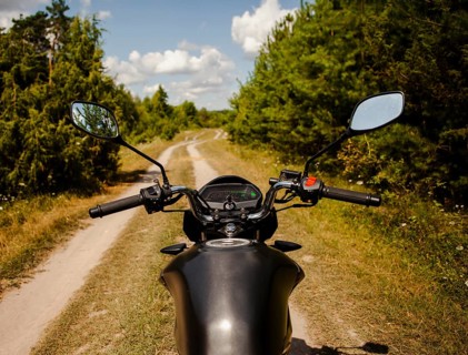 Man riding motorbike offroad