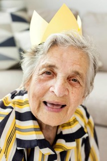 Portrait elderly grandmother smiling