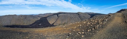 Fagradalsfjall volcano and cooled lava