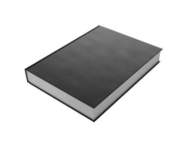 Blank mockup black book cover isolated on a white background