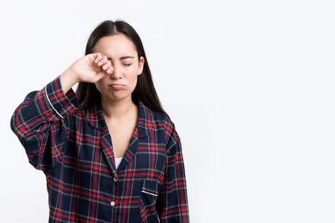 Sleepy woman pijama