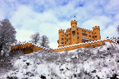 Hohenschwangau Castle in winter