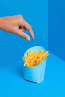 Bag french fries ready be served