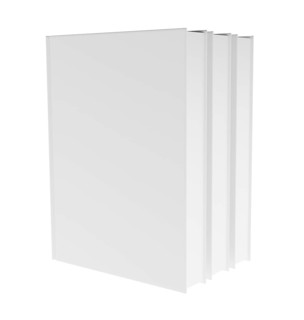 Three books mockup with blank cover isolated on a white background