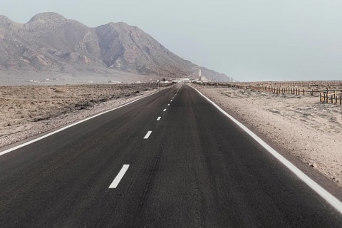 Beautiuful landscape with road hills