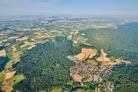Aerial view over danubia river