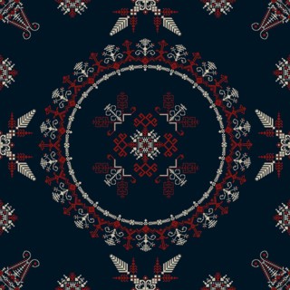 Traditional Latvian embroidery seamless pattern
