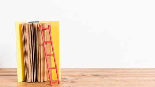 Paper ladder old yellow book