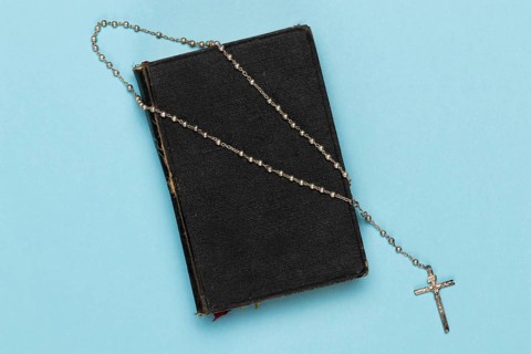 Top view holy book necklace