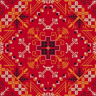 Traditional Latvian embroidery seamless pattern