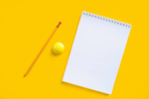 Composition notebook pencil yellow magnet