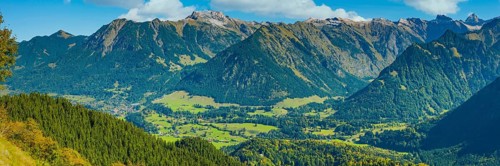 Mountain panorama from Soellereck to Stillachtal and Oberstdorf