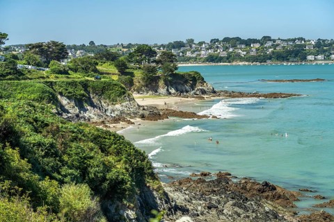 Coast and beach Plage des cures in Plestin-les-Greves