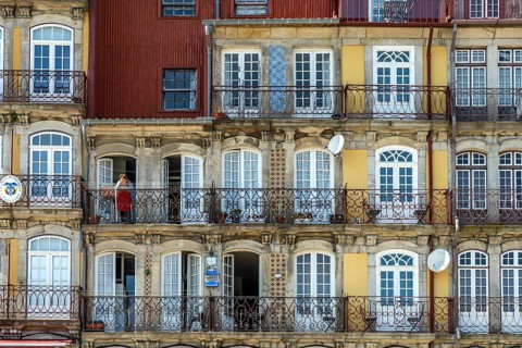 Typical houses in the old town of Porto