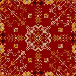 Traditional Latvian embroidery seamless pattern