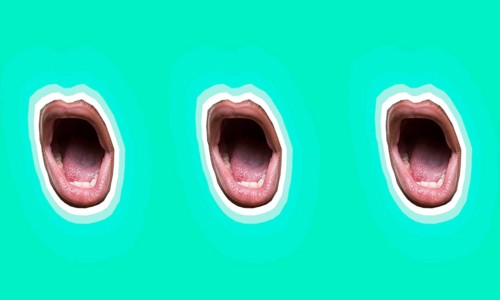 Collage with set mouth collection