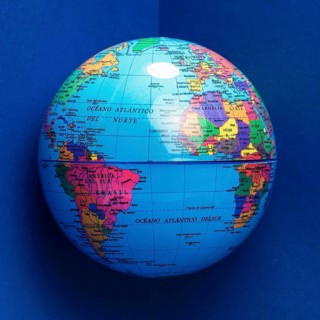 Globe with oceans