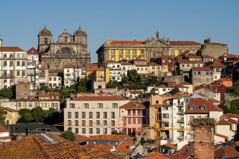The old town with the Benedictine monastery Mosteiro de Sao Bento da Vitoria and the Portuguese Centre for Photography