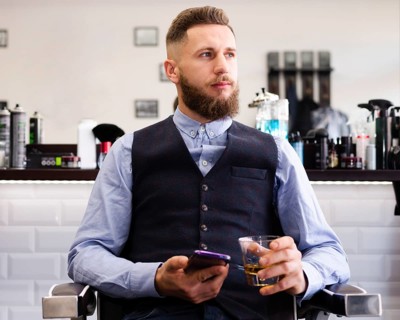 Man looking away salon