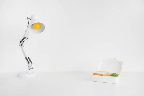 White desk lamp lunch box