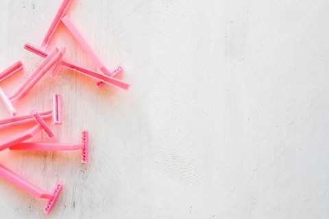 Pink disposable razors