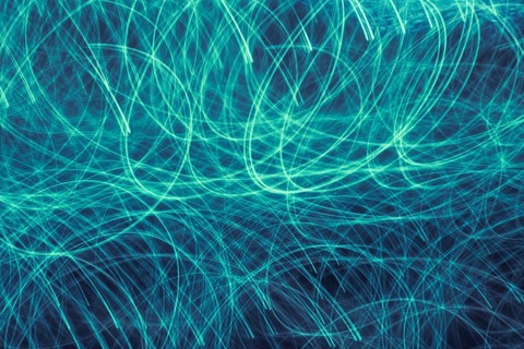 Long blue green gradient exposure neon lights texture