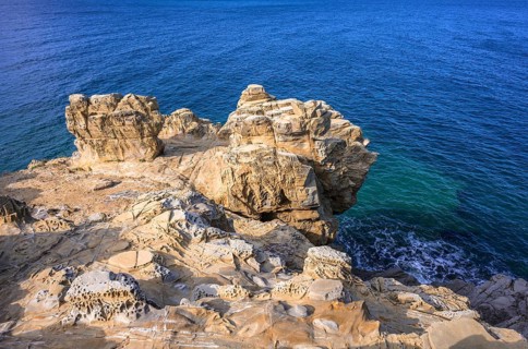 Bizarre rock formations in the Buca delle Fate