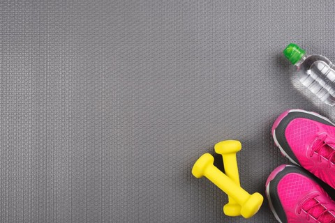 Colorful sport composition with gym elements