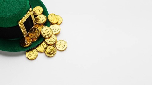 Leprechaun hat coins frame