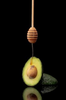 Front view avocado honey dipper