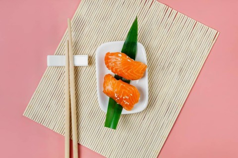Traditional japanese sushi composition