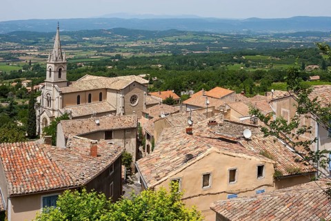 Village view with the church eglise haute