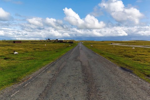 Road leads across high moor