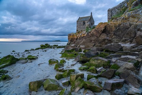 Chapel Saint Aubert at the monastery mountain Mont Saint-Michel