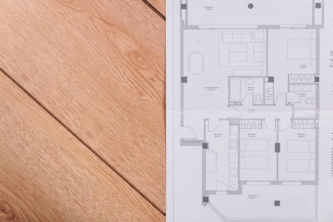 Construction plan wooden floor