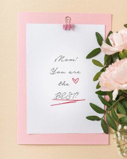 Cute mother s day card top view
