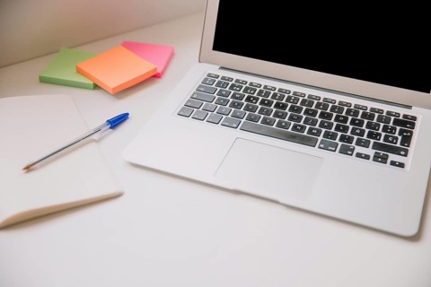 Technology desk concept with