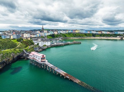 RNLI Tenby Lifeboat Station from a drone